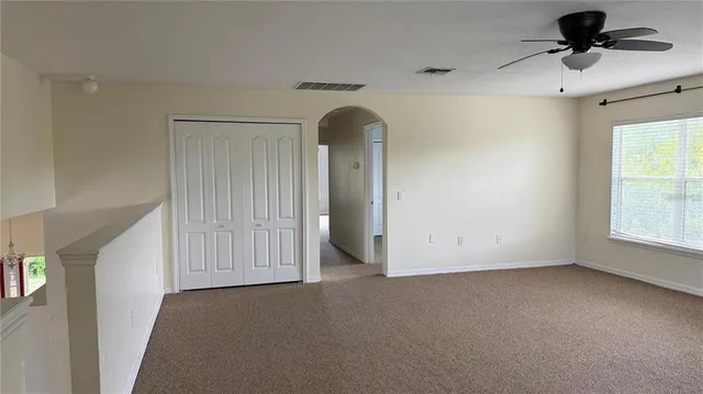 an empty room with a window