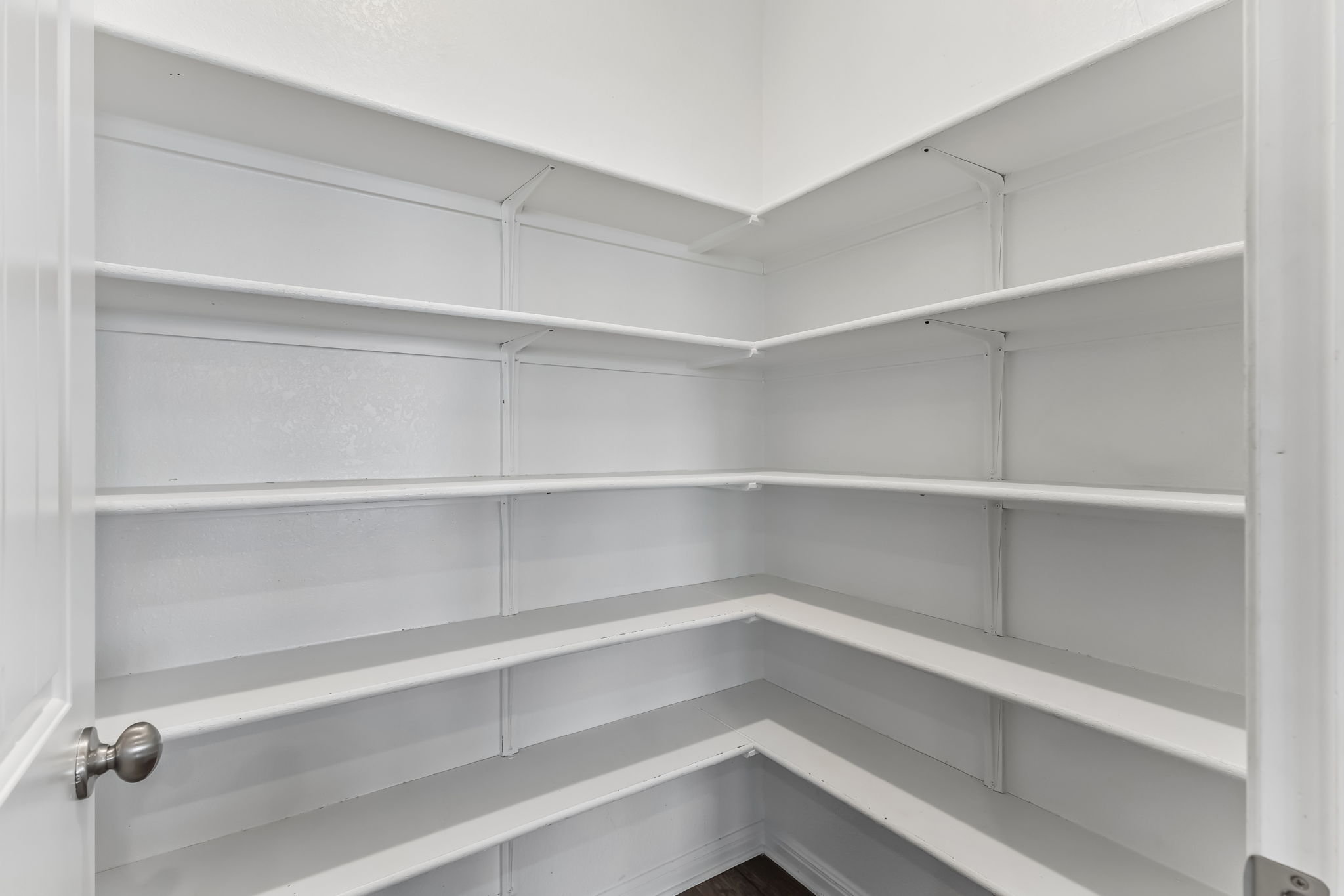4009 Milano River Road Hutto, TX 78634 - Photo 14 of 40 Ample built-in shelving wraps around this walk-in storage space.