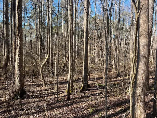 a view of a garden with a building