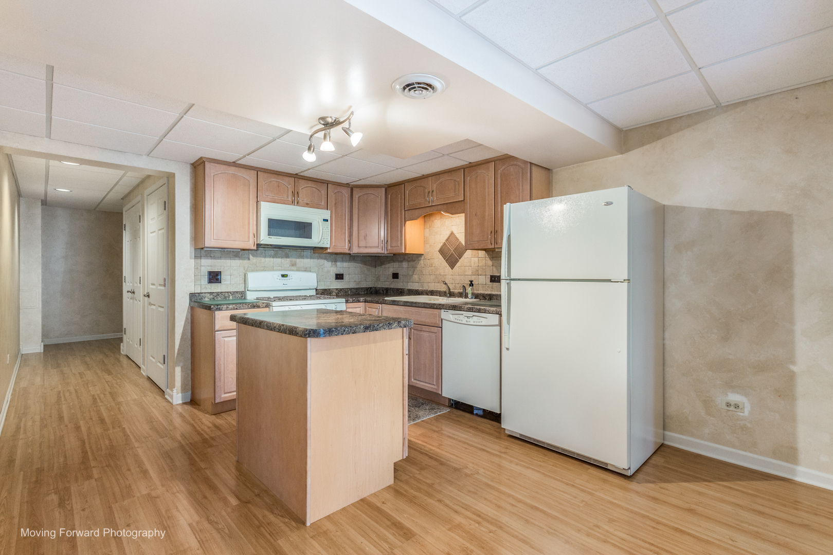 14825 Steven Court Lemont, IL 60439 - Photo 34 of 50 a kitchen with a refrigerator a sink and cabinets