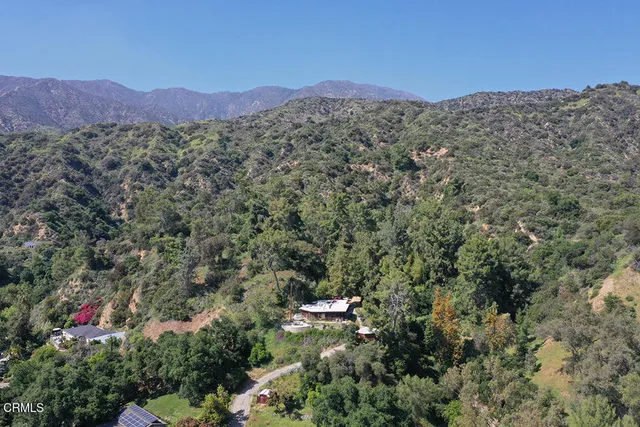 a view of a city with a mountain