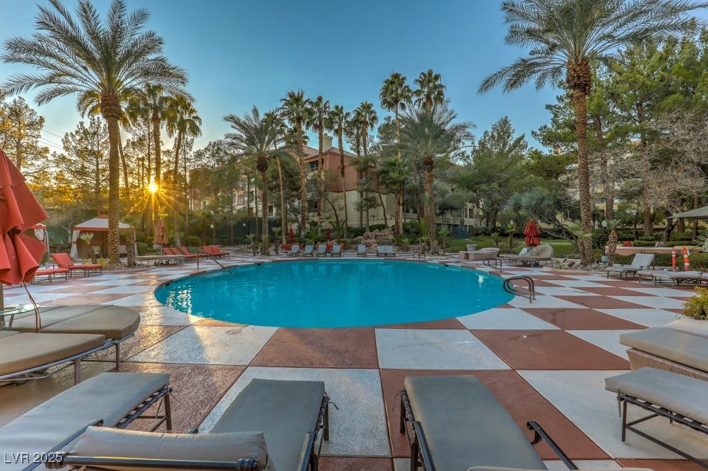 270 East Flamingo Road, Unit 115 Las Vegas, NV 89169 - Photo 28 of 29 Community pool with a gazebo and a patio