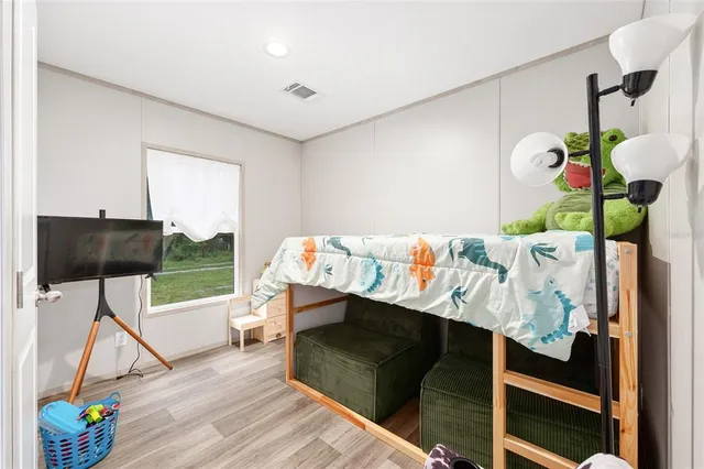 a view of a garden from a balcony