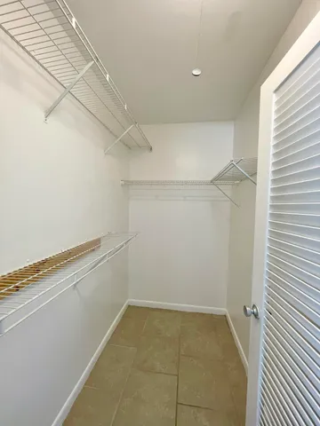 a view of a room with storage