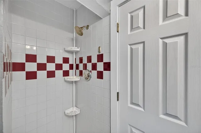 a bathroom with a shower