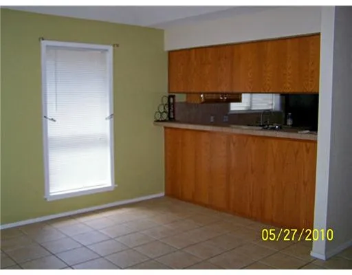 a kitchen with a window