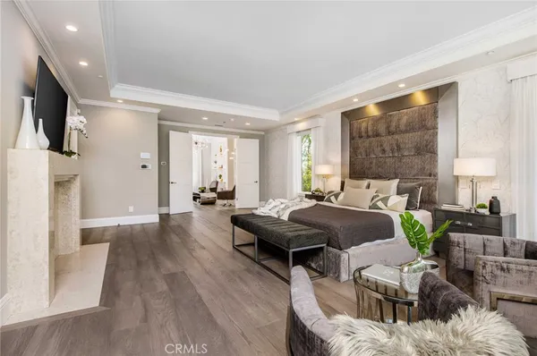 a storage room with wooden floor