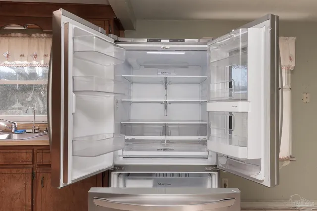 a view of store room with wooden floor