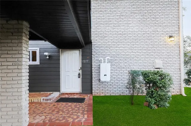 a view of a door of a house