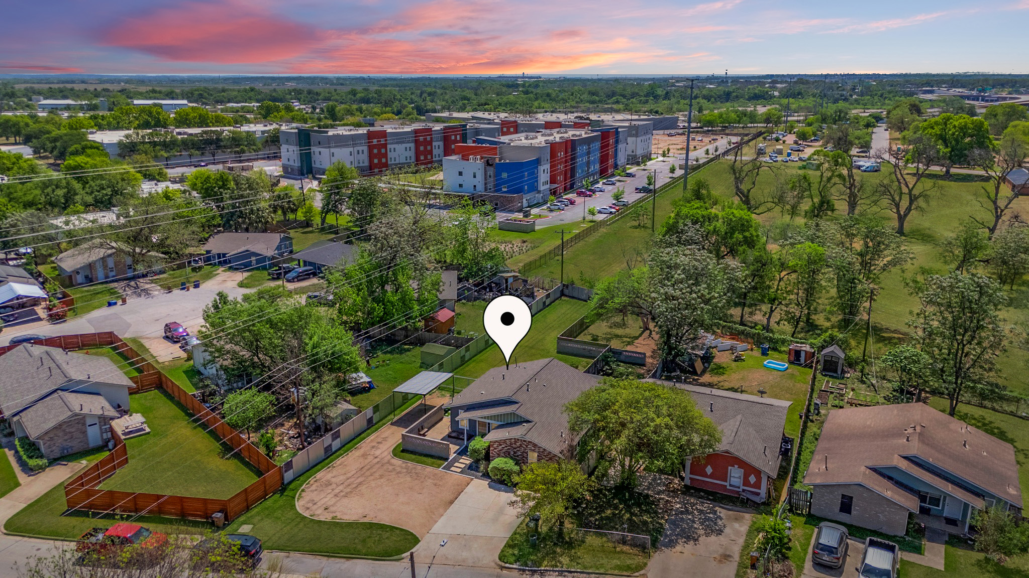 5707 Tracy Lynn Lane, Unit A Austin, TX 78721 - Photo 33 of 33 Aerial view at dusk of a residential view