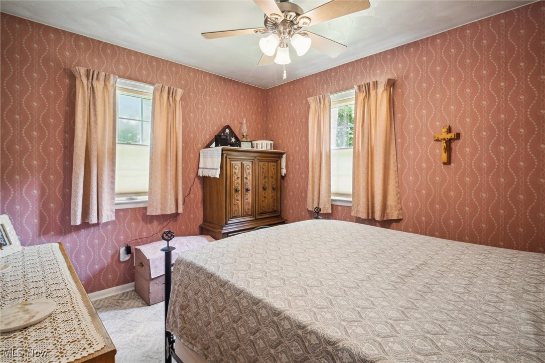 2820 Adams Road Kingsville, OH 44048 - Photo 26 of 34 Bedroom with ceiling fan and carpet