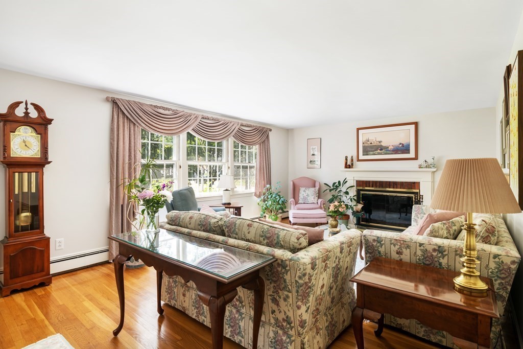 17 Winthrop Road Hingham, MA 02043 - Photo 8 of 27 a living room with furniture a fireplace and a flat screen tv