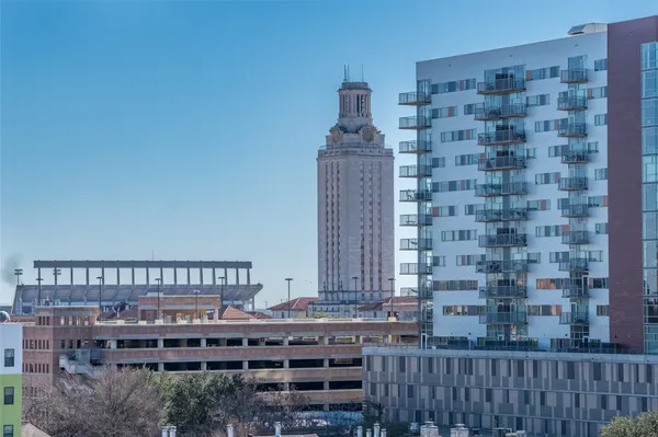 a view of a balcony with an outdoor space