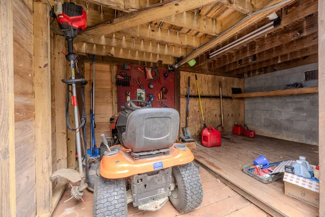 a room with musical instruments