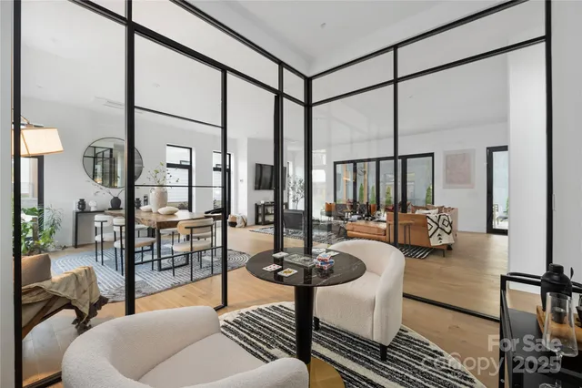 a living room with furniture