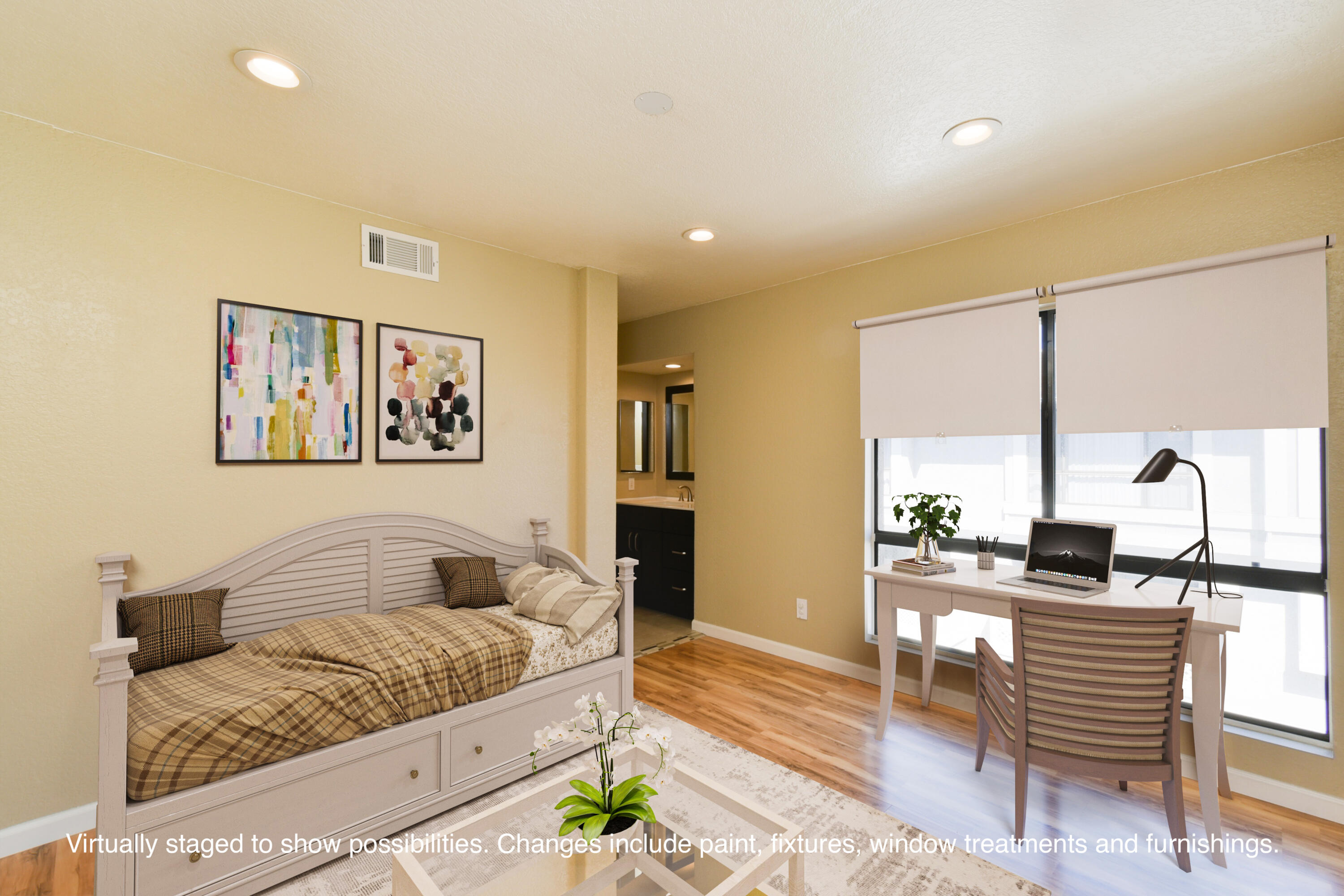 278 South Seneca Circle, Unit 47 Anaheim, CA 92805 - Photo 8 of 29 a bedroom with furniture and wooden floor