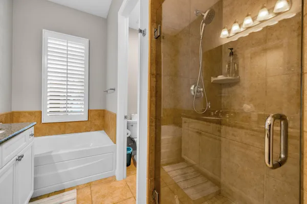 a bathroom with a bath tub