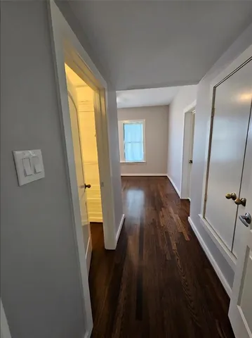 a view of small space with racks on the wall