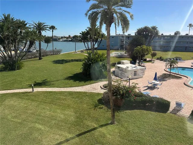 a view of a swimming pool and outdoor space