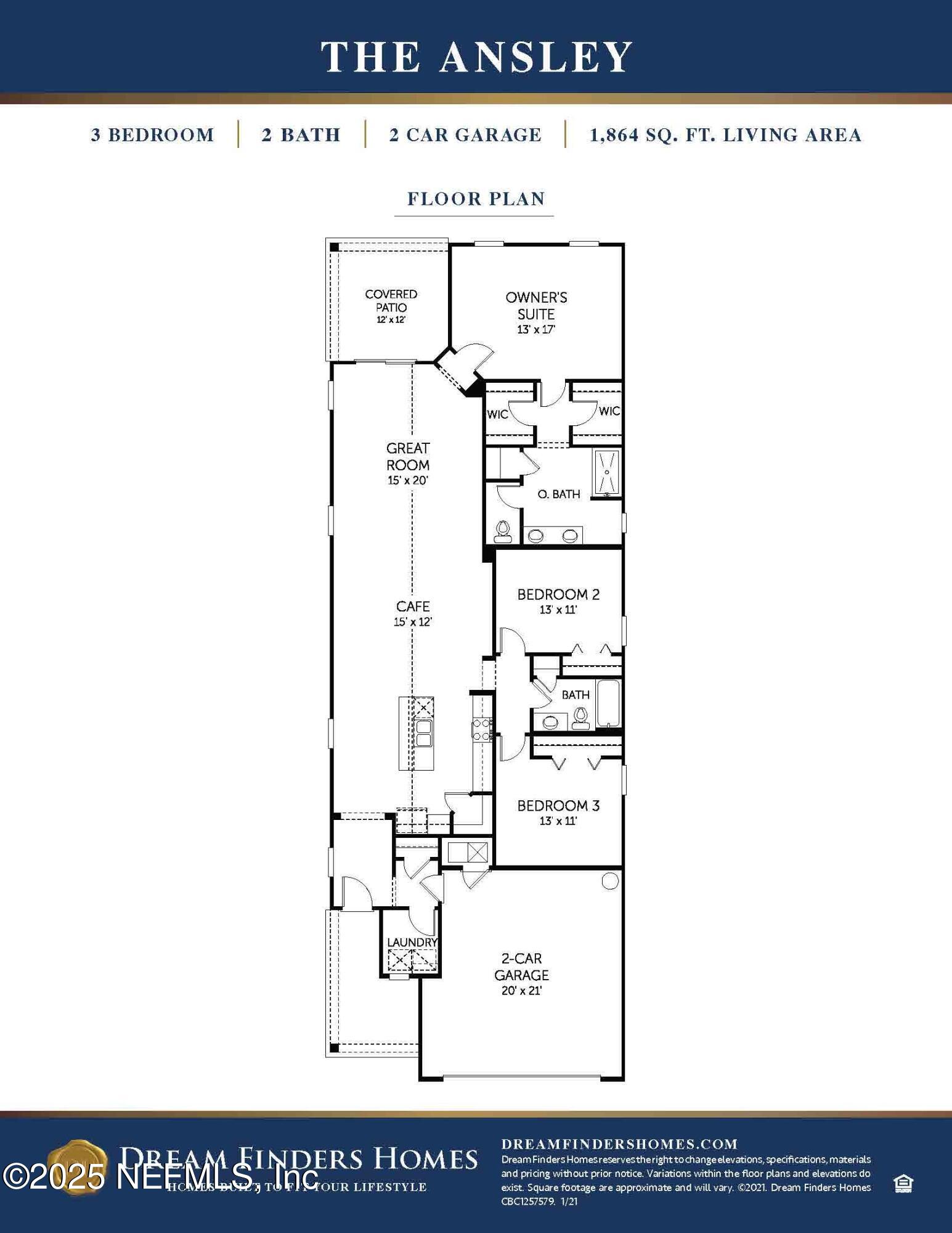 271 Pinzon Place St. Augustine, FL 32095 - Photo 32 of 32 Ansley Floor Plan