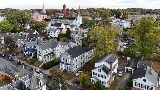 an aerial view of multiple house