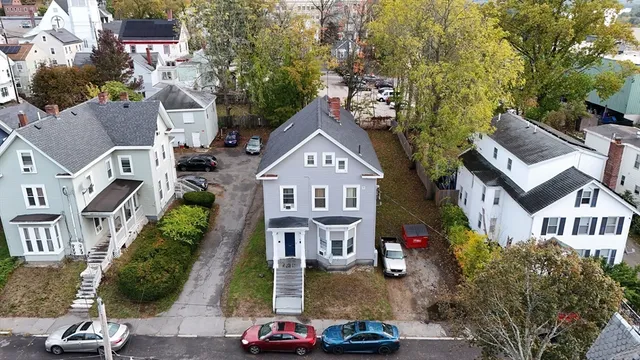 an aerial view of a house