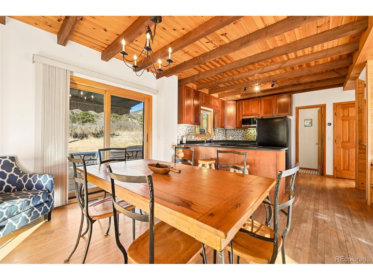 7415 West Highway 24 Cascade, CO 80809 - Photo 35 of 45 a dining room with furniture and wooden floor