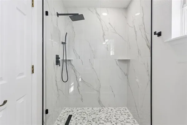 a bathroom with a shower