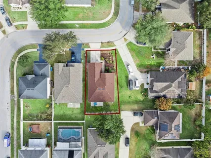 an aerial view of multiple house
