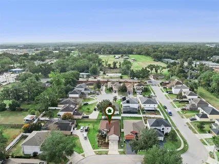 an aerial view of multiple house