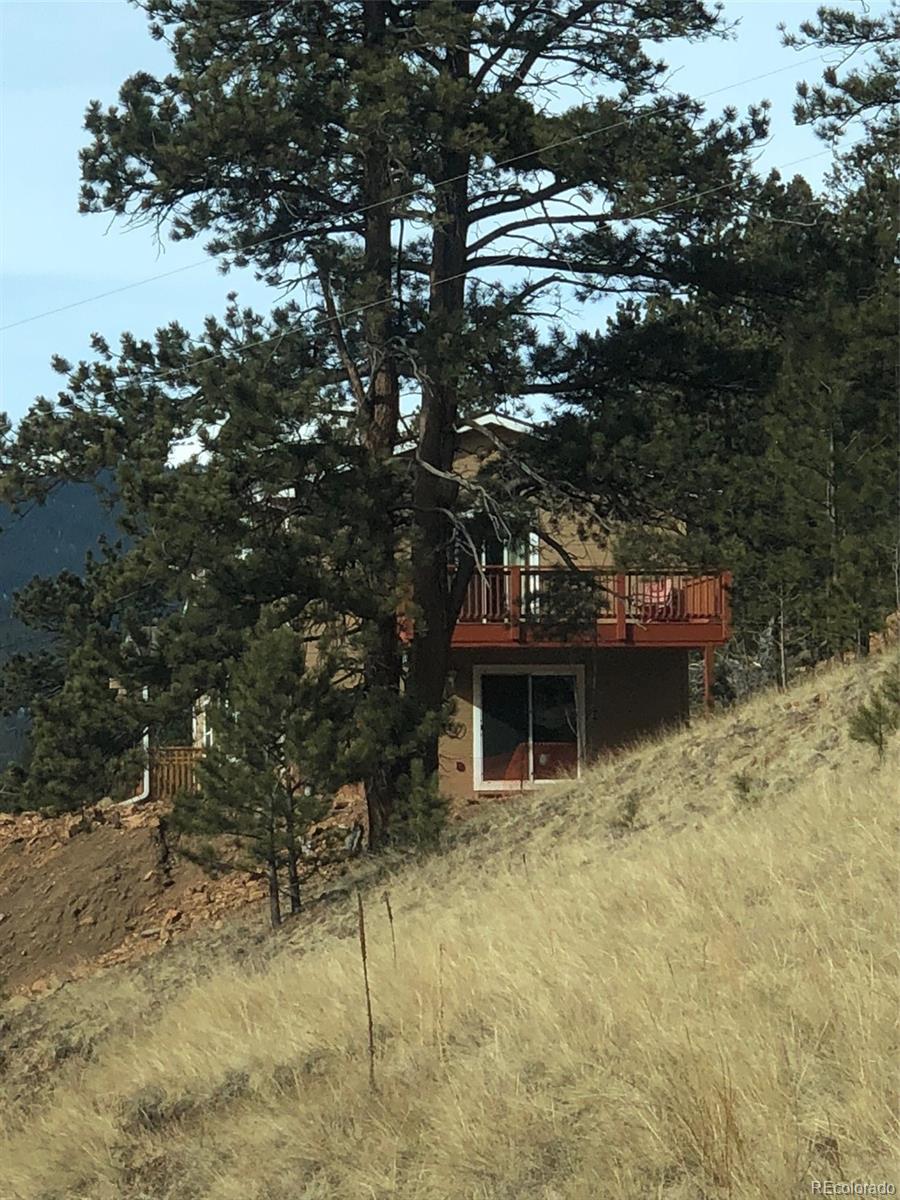 217 Bishop Road Bailey, CO 80421 - Photo 13 of 15 a backyard of a house with table and chairs