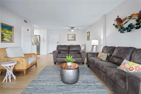 a living room with furniture and a couch