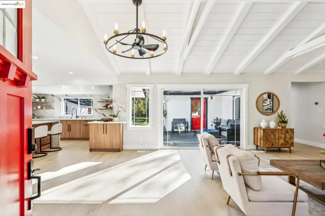 a living room with furniture