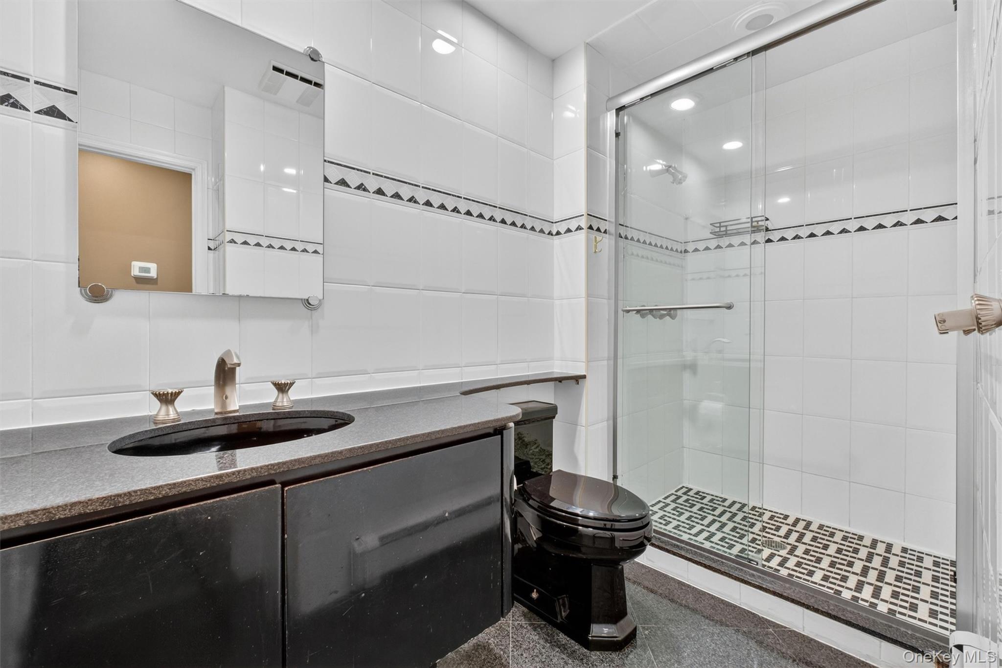 18 Millbank Road Poughkeepsie, NY 12603 - Photo 30 of 50 a bathroom with a sink a toilet a mirror and shower
