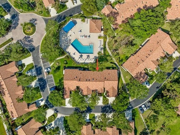 an aerial view of a house