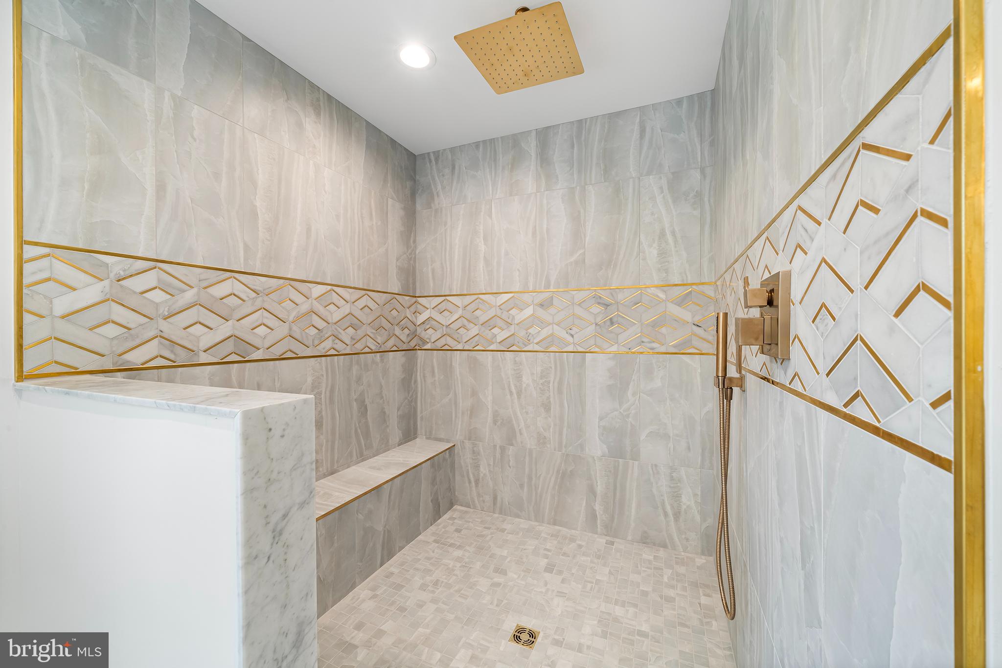 3 Walton Road Blue Bell, PA 19422 - Photo 38 of 46 Luxurious marble shower with elegant accents.