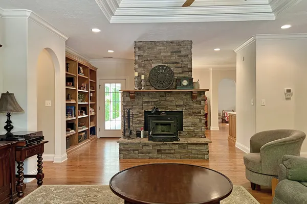 a room with furniture and a closet