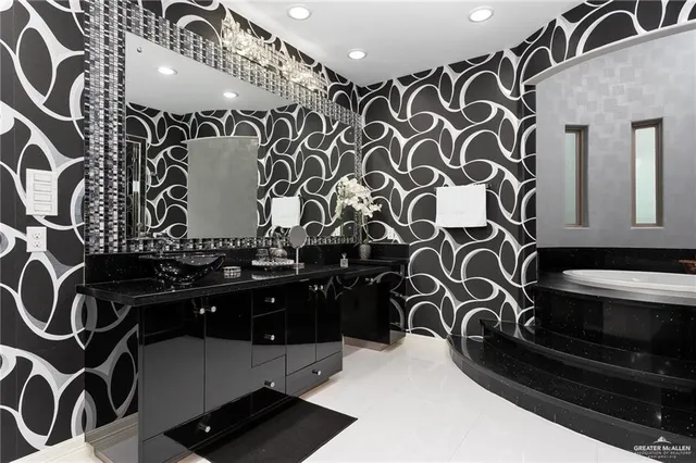 a living room with furniture