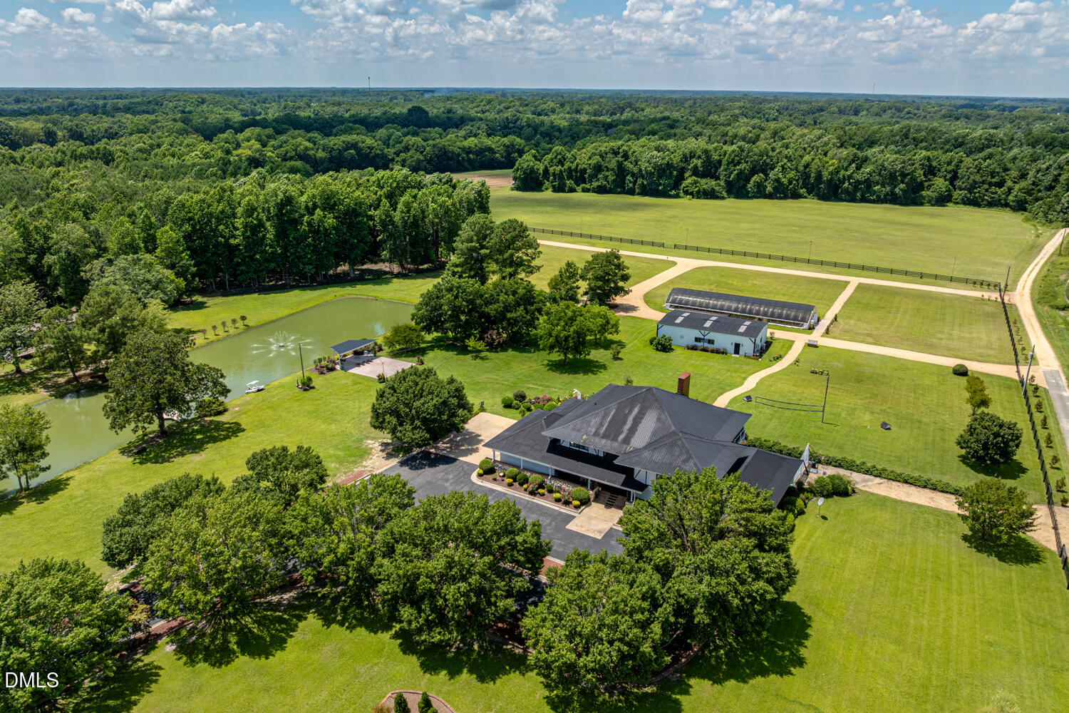 474 East Barefoot Road Newton Grove, NC 28366 - Photo 2 of 63 an aerial view of a house with a yard basket ball court and outdoor seating