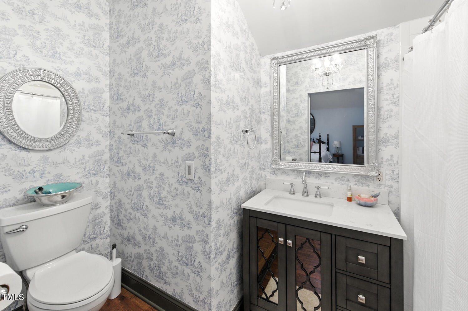 474 East Barefoot Road Newton Grove, NC 28366 - Photo 43 of 63 a bathroom with a sink vanity mirror and toilet