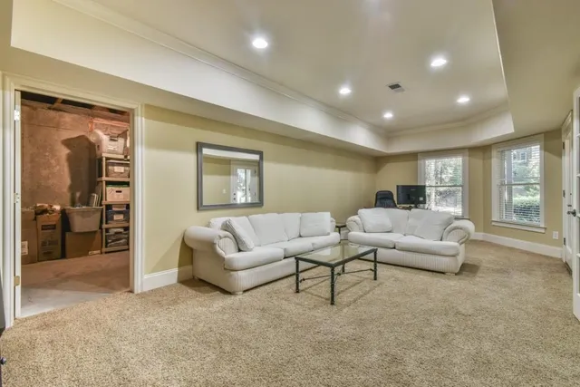 a view of a house with a large window