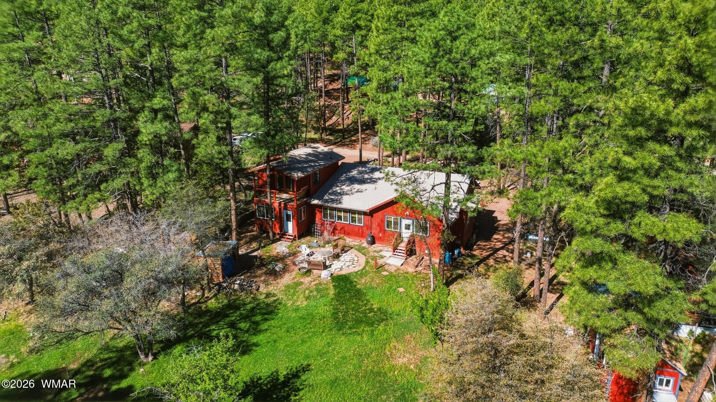 3533 Foothill Road Pine, AZ 85544 - Photo 43 of 52 an aerial view of a house with a yard