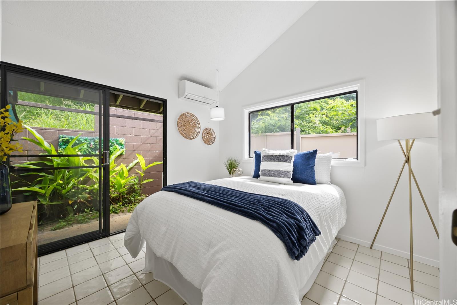 45-995 Wailele Road, Unit 35 Kaneohe, HI 96744 - Photo 16 of 25 Second bedroom with small courtyard and vaulted ceilings