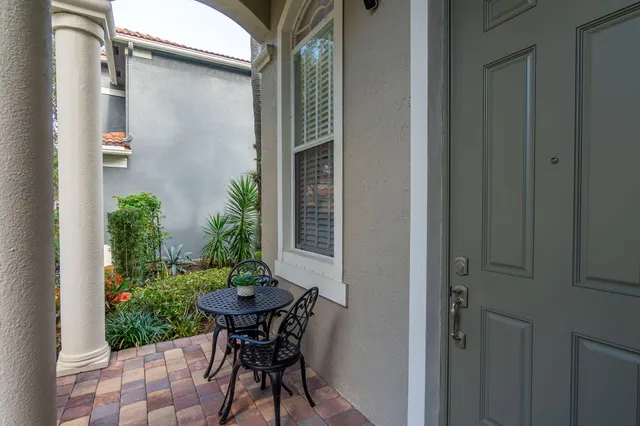 a view of a outdoor seating area