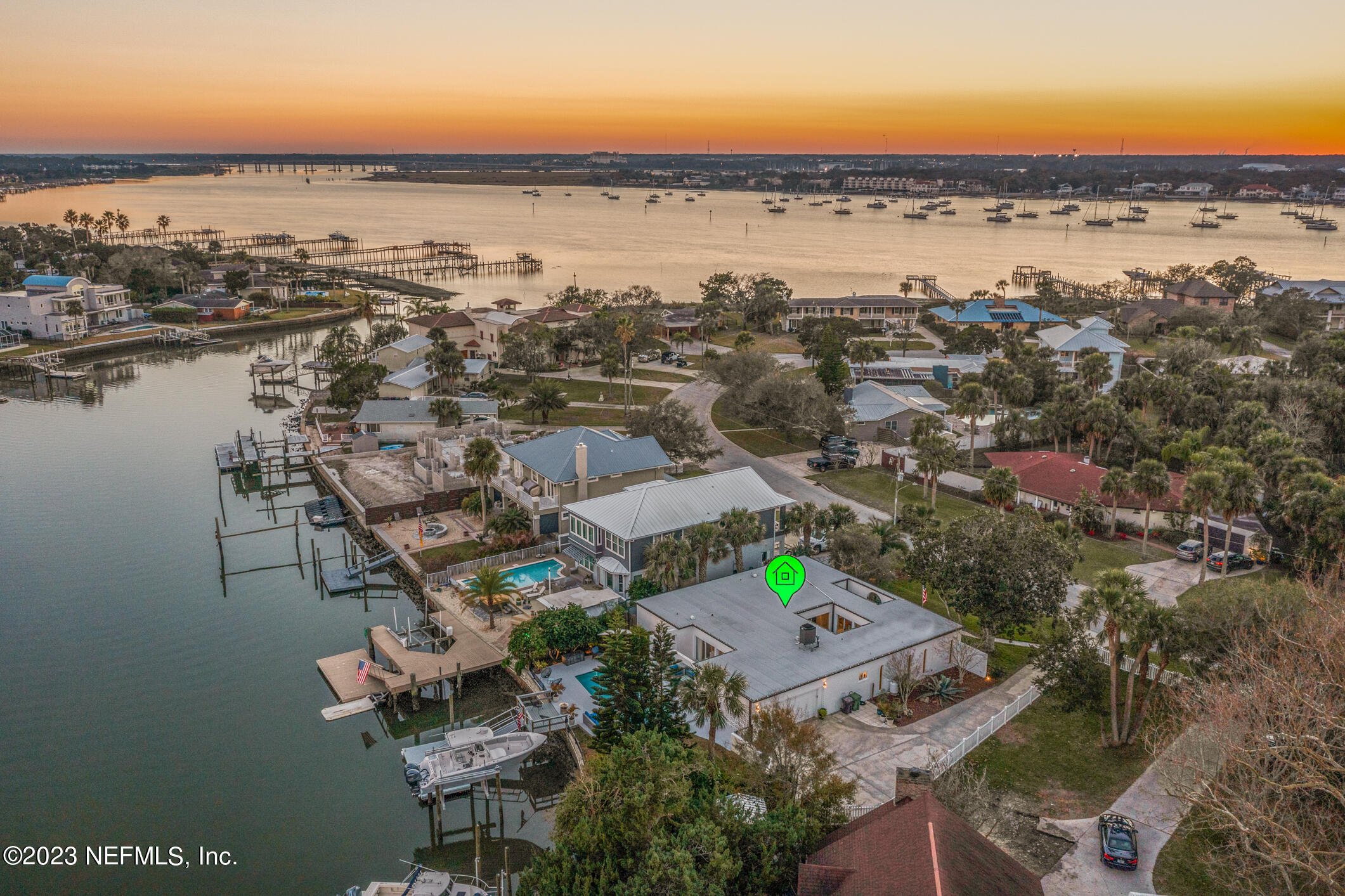 aerial view of a city with ocean view