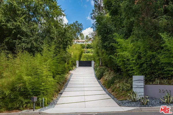 a view of a pathway with a building