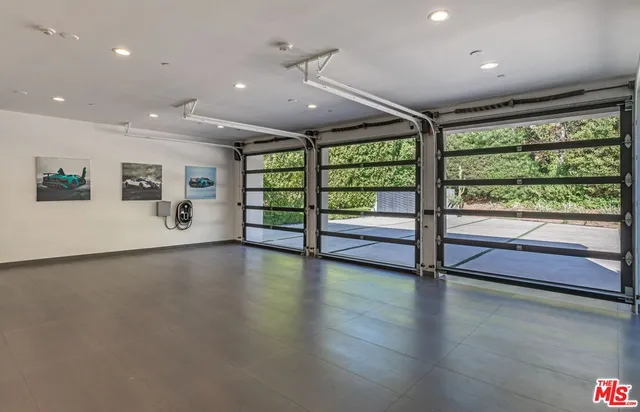 a view of a building with a big room