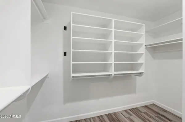a view of a room with empty racks