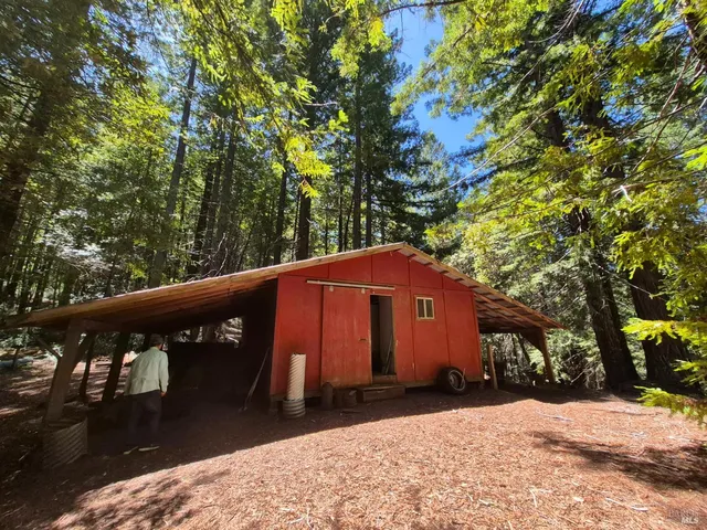 a backyard of a house with lots of green space