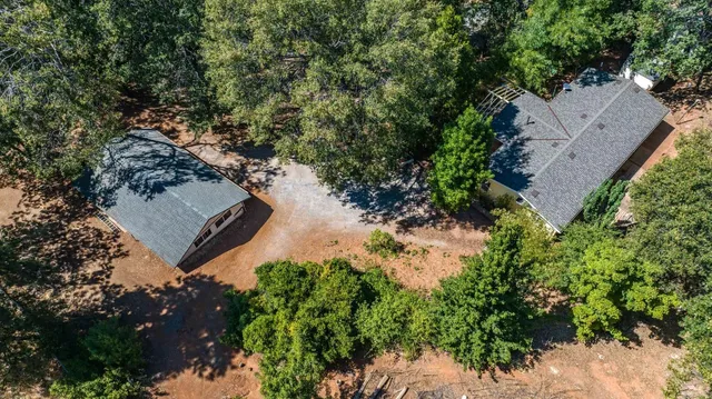 an aerial view of a house